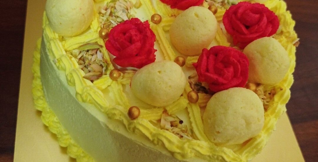 Heart Shape Rasmalai Cake