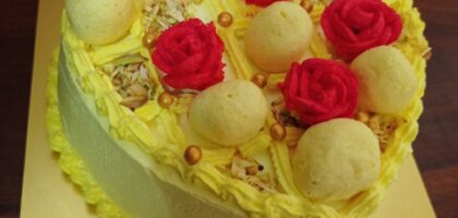 Heart Shape Rasmalai Cake