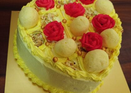 Heart Shape Rasmalai Cake