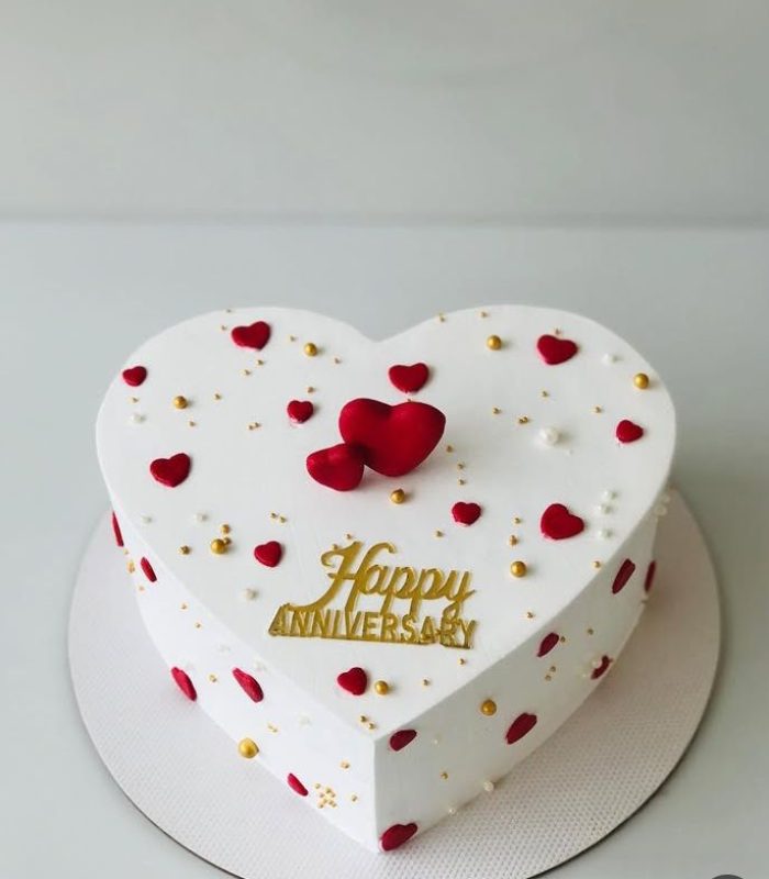 Heart shape 25th anniversary cakes