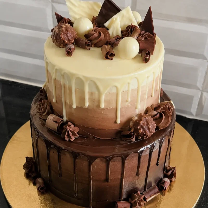 Ombre Ganache from Dark to White Chocolate