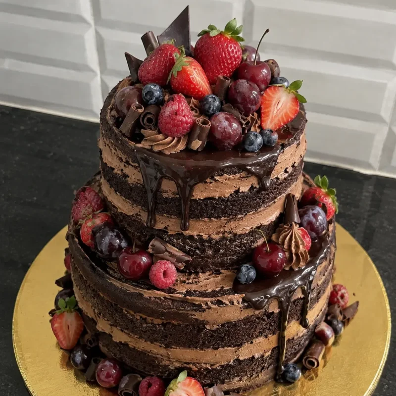 Naked Chocolate Truffle with Seasonal Fruit