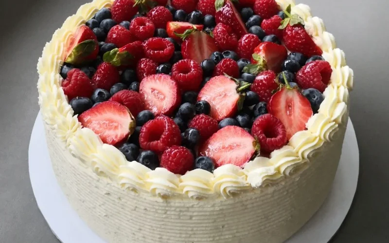 vanilla cake with fresh fruit